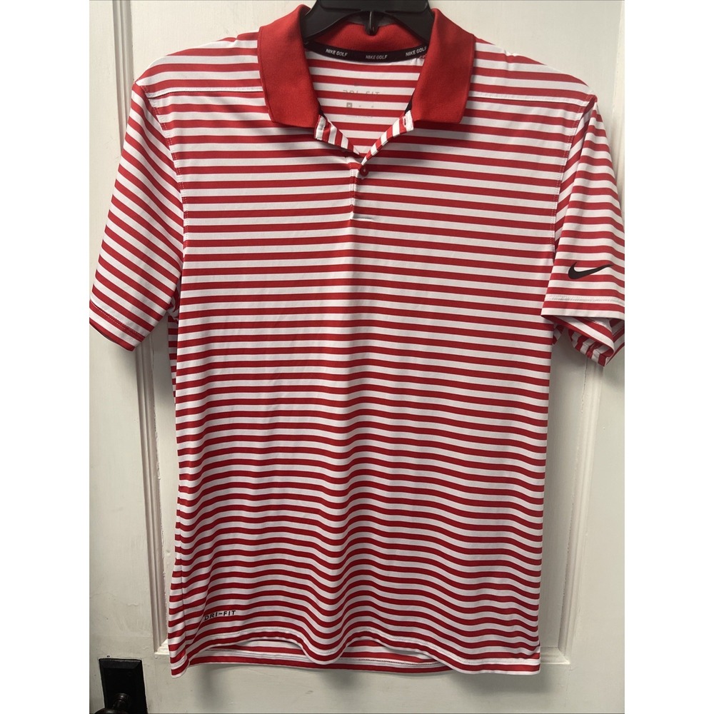 Nike Dri-FIT Short Sleeve Shirt Men's M Collared Standard Fit Golf Outdoors EUC